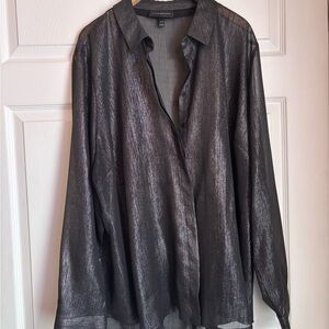 Black Casual Button Down Shirt with Relaxed Fit